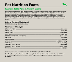 Farmer's Table Pork & Ancient Grains Dog Kibble