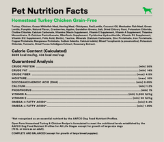 Homestead Turkey & Chicken Grain-Free Dog Kibble