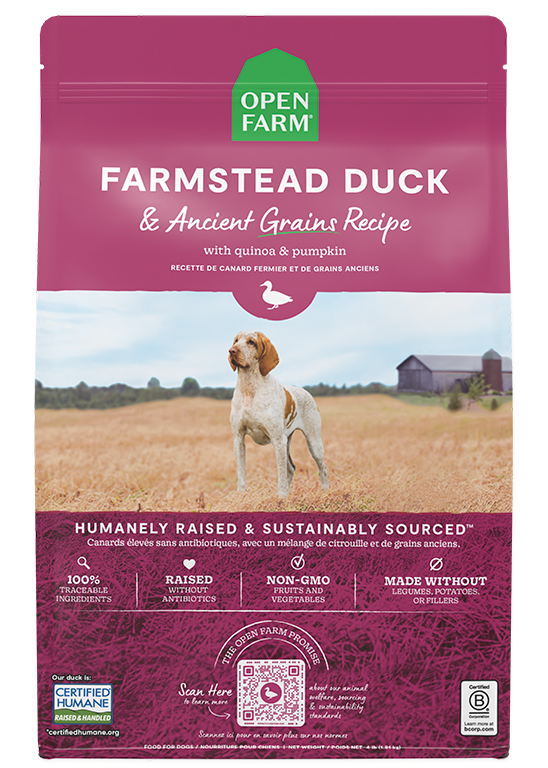 Farmstead Duck Ancient Grains Dog Kibble