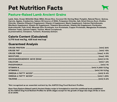 Pasture-Raised Lamb & Ancient Grains Dog Kibble